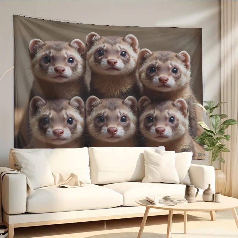 Cute Ferret Group Tapestry Wal - đánh giá và giá Interior Design Home Decor