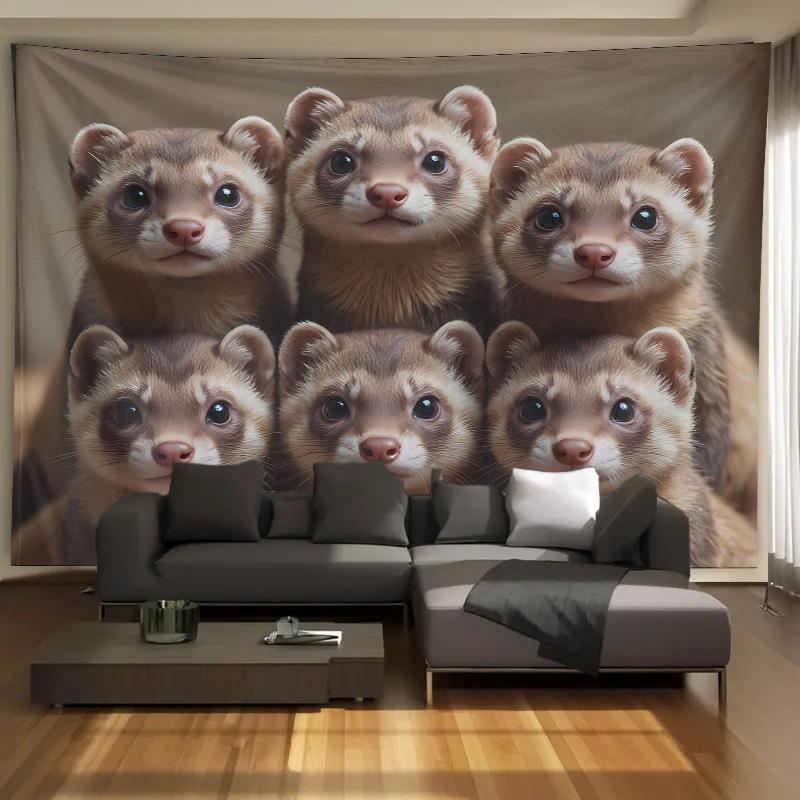 Cute Ferret Group Tapestry Wal - đánh giá và giá Interior Design Home Decor