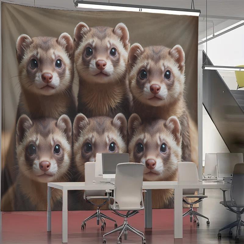 Cute Ferret Group Tapestry Wal - đánh giá và giá Interior Design Home Decor
