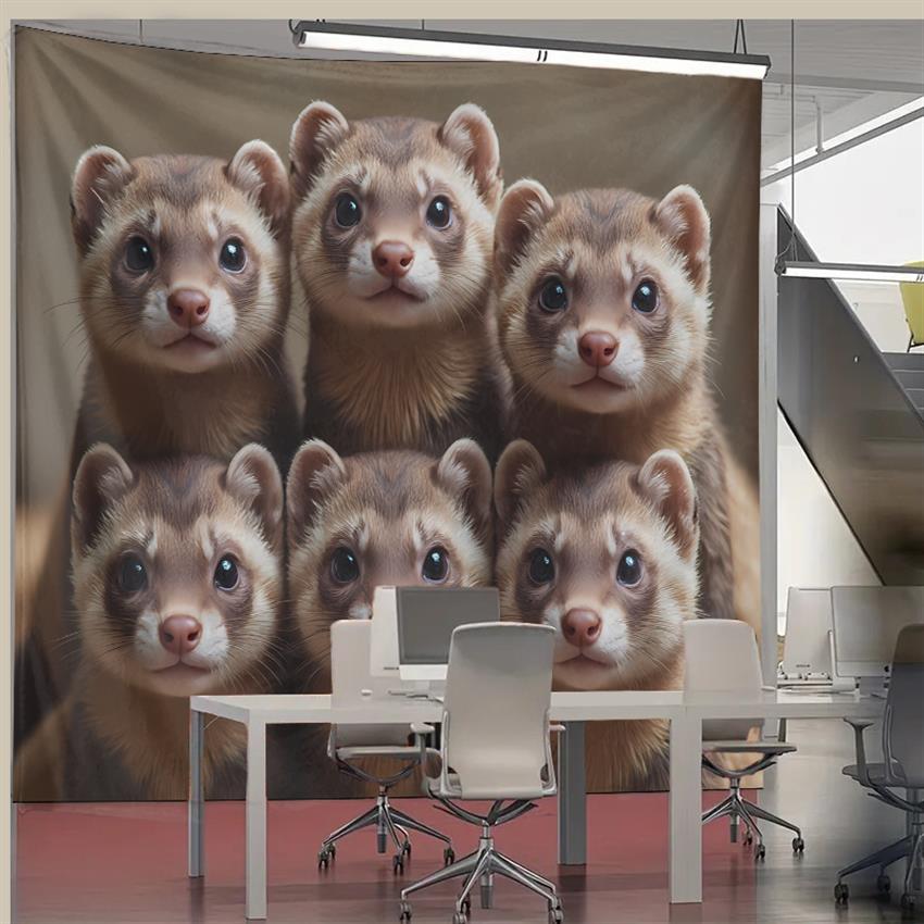 Cute Ferret Group Tapestry Wal - đánh giá và giá Interior Design Home Decor