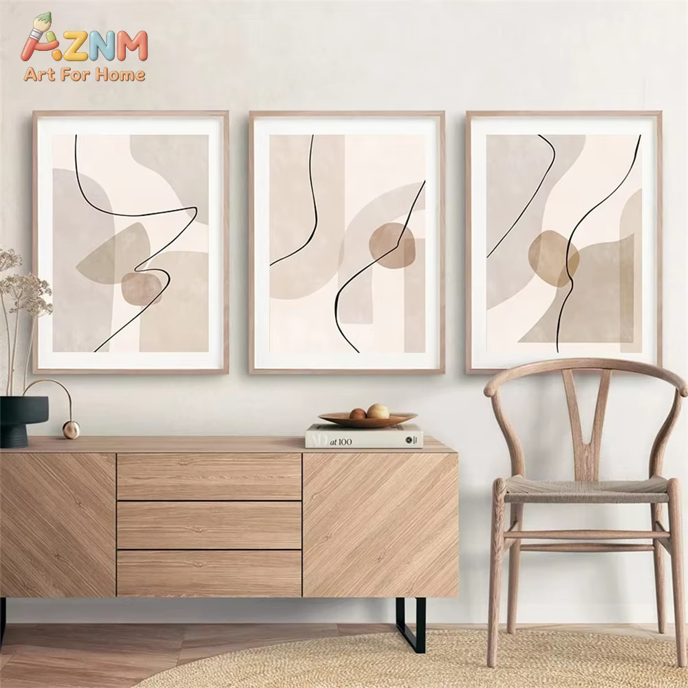 Abstract Beige Geometry Line W - đánh giá và giá Interior Design Home Decor