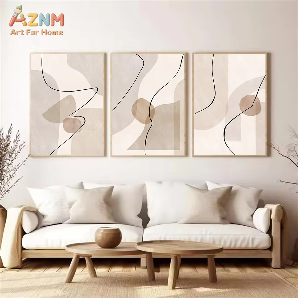Abstract Beige Geometry Line W - đánh giá và giá Interior Design Home Decor