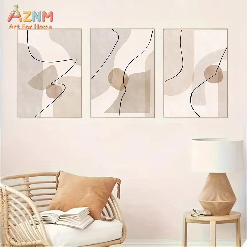 Abstract Beige Geometry Line W - đánh giá và giá Interior Design Home Decor