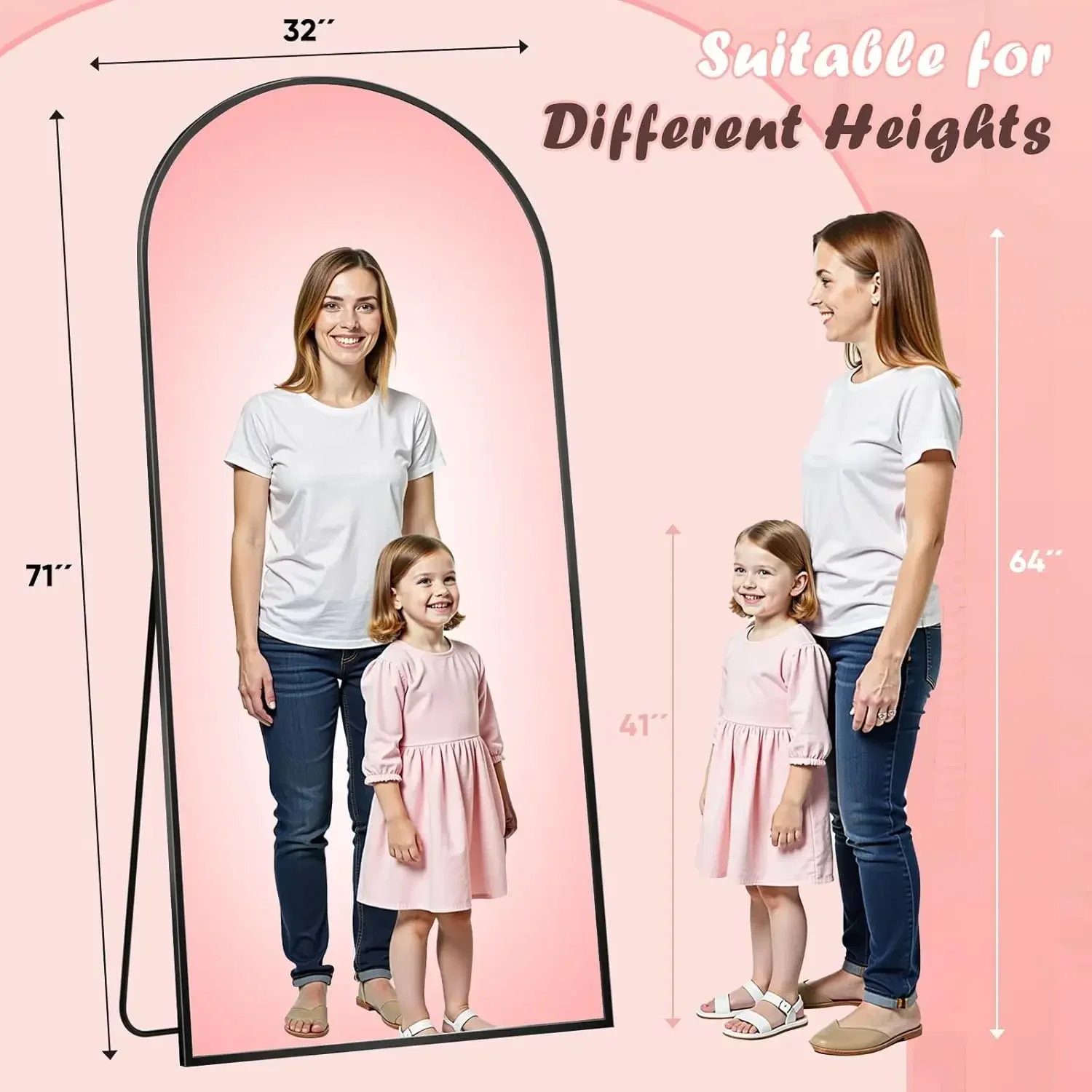 Arched Full Body Mirror 71 Inc - đánh giá và giá Arch Mirror Leaning