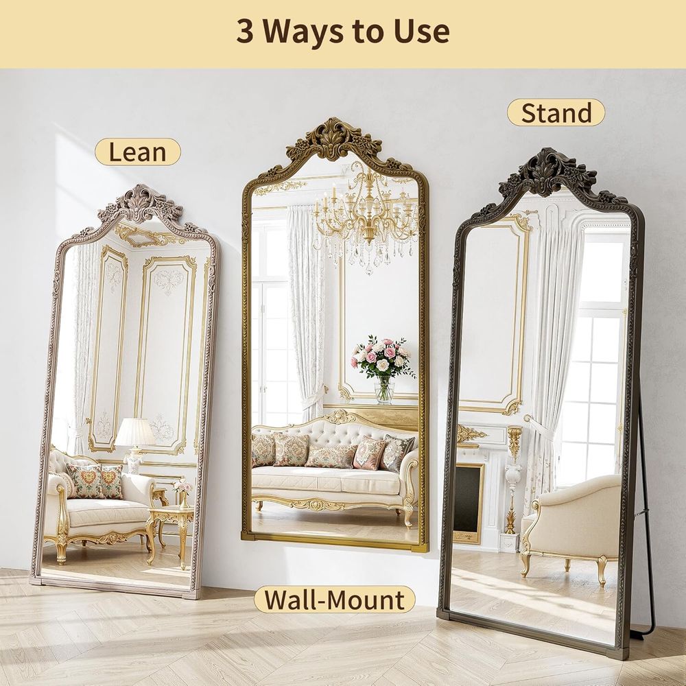 Wall Mount Arched ull Length M - đánh giá và giá Arch Mirror Leaning